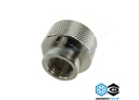 Reducing Socket G1/2 To G1/4 Inner Thread Knurled Silver Nickel Plated